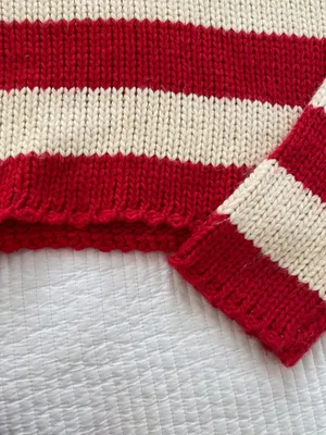 Edikted red and white striped sweater thumbnail 3