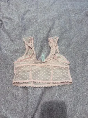 Pink Lace and Heart Polka Dot Bra Top thumbnail 2