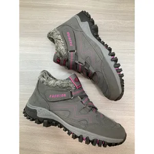 Thermal Fashion Fur Winter Hiking‎ Boots Woman Gray And Pink thumbnail 7