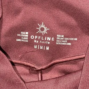 Offline By Aerie Burgundy Real Me High Waisted Leggings Size M thumbnail 5