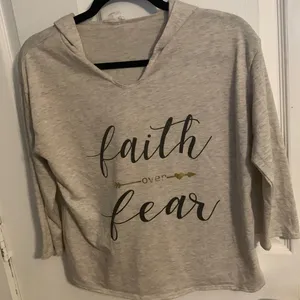 Hooded Mid Sleeve Shirt - Faith over Fear thumbnail 1