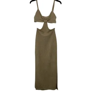 Beige Botany Knit Cut Out Maxi Dress Sand Taupe Size Small thumbnail 16