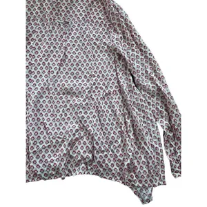 Maeve Anthropologie‎ Pink Medallion Sharkbite Hem Tunic Top Sz 0 thumbnail 6