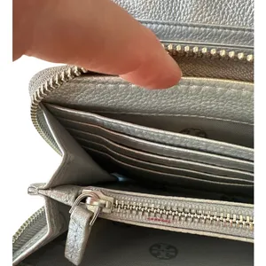 Tory Burch McGraw‎ WOC Crossbody Gray Heron Pebbled Leather Wallet thumbnail 14