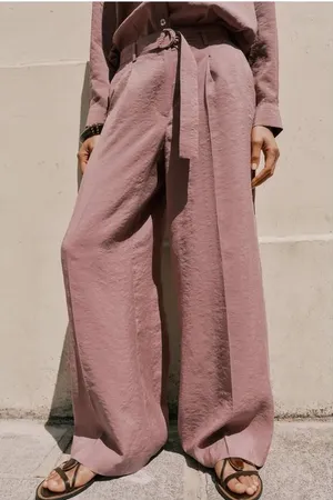 Zara NWOT Wide-leg trousers with a waistband thumbnail 1