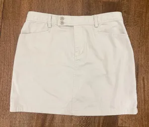 Ralph Lauren Sport Chino Mini Skirt Beige Cotton Twill Size 10 Preppy Golf thumbnail 1