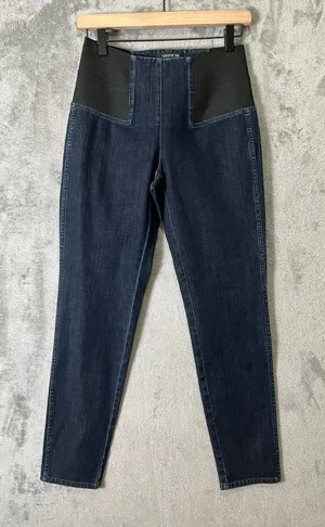 Lafayette 148 Nolita Skinny Jeans Indigo‎ Dark Wash Minimalist Chic Quiet Luxury thumbnail 1