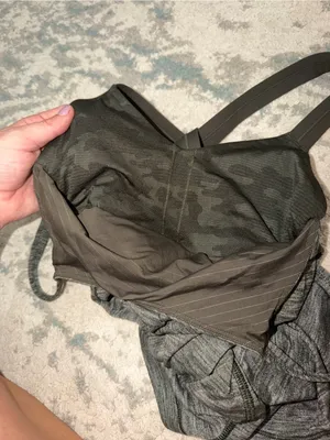 Lululemon Run For Gold Tank Size 4 Heathered Gator Green Deep Camo thumbnail 6