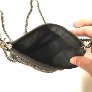 ‎Zara suede & chain strap detail Crossbody purse thumbnail 4