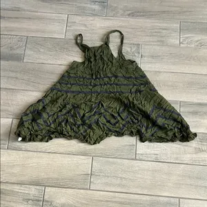 Free People Olive Green Textured Top thumbnail 5