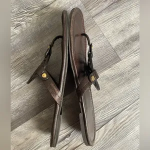 Tory Burch Dark Brown Leather Sandals thumbnail 6