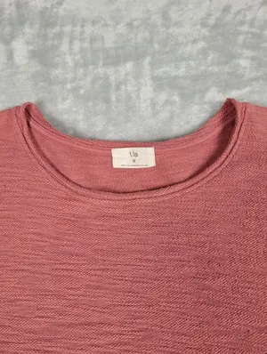 Anthropologie T.La Marsha Knit Pullover Textured Pink Long Sleeve Size M thumbnail 3