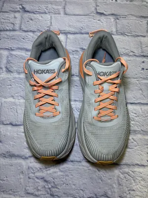 Hoka One One Bondi 7 Womens 9 D WIDE Running Shoes Harbor Mist Running Athletic thumbnail 4