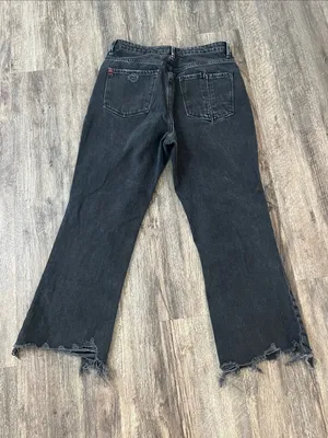 BDG Urban Outfitters Black Flare Leg Raw Hem Crop Women’s Jeans, size 29 ^ thumbnail 8