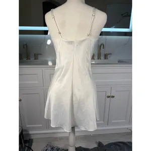 Flora Nikrooz Slip Dress Womens Small Ivory Satin Floral Strap Chemise thumbnail 16