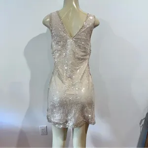 A New Day Women's A-Line V-Neck Mini Sequins Party Dress Sz XS Party thumbnail 5