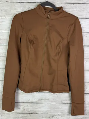 girlfriend collective Tan Zip-Front Long Sleeve Top thumbnail 2