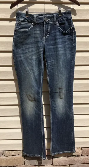 Vintage Wrangler Western Bootcut‎ Blue Denim Jeans Women Size 3X34 Rodeo Cowgirl thumbnail 1