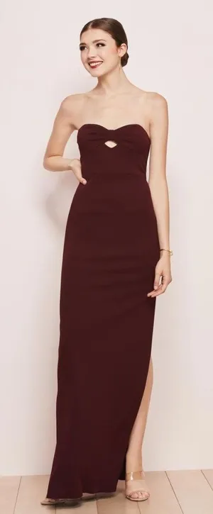 WATTERS & WATTERS Iliana Wine Crepe Stretch Gown Style 6807 Size 10 NEW with tag thumbnail 1