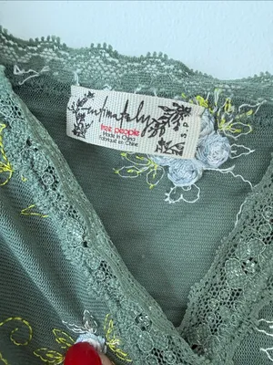 Free People Green Floral Tank in Size S thumbnail 2