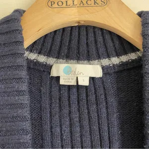 Boden Wool Alpaca Blend Open Front Cardigan Sweater Jacket Coatigan Navy size S thumbnail 10