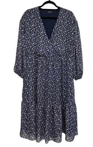 Madewell Tie-Waist Midi Dress in Harvest Vine - Size XL thumbnail 1