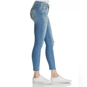 MOTHER Looker Ankle Fray Skinny Jeans in Love Gun Blue Size‎ 25 thumbnail 4