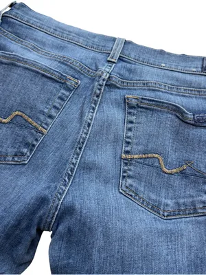 7 For All Mankind Women’s 28 Ankle Gwenevere Skinny Crop Jeans Frayed Hem Blue thumbnail 12