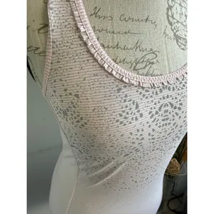 Lululemon Pink Striped Ruffle Neck Racerback Tank Top Size 4 Mandala‎ Print thumbnail 3