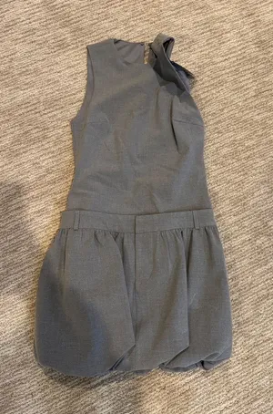 Zara Gray Sleeveless Bubble Hem Dress thumbnail 1