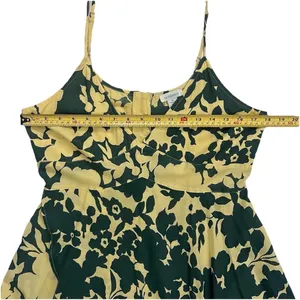 Sundance Soliloquies Dress M Citron Yellow Green Floral Asymmetrical Boho Resort thumbnail 8