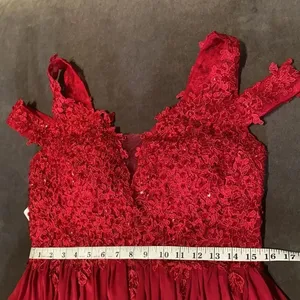 Women’s A-Line Cap Sleeve Bridesmaid Prom Party Dress with Leg Slit Size L NWT thumbnail 7