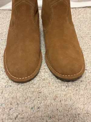 Ugg Bandara Western Style Suede Block-Heel Ankle Boots Camel Brown Suede size 11 thumbnail 7