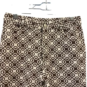 Peppermayo Brown Geometric Mod High Waisted Straight Leg Pants Boho Retro Size 6 thumbnail 4