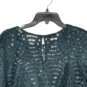 Ann Taylor Lace Top Blouse Size Small Green SS Womens Nylon Polyester Cotton‎ thumbnail 2