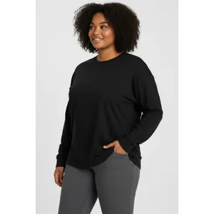Athletic Works Womens Sweatshirt Size XL Black Fleece Crewneck Relaxed Cozy Fit thumbnail 8