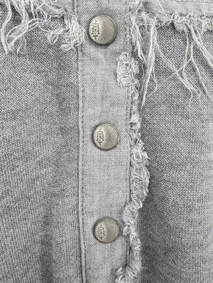 FP Movement by Windy Meadows Washed Gray Frayed Henley Hoodie thumbnail 7
