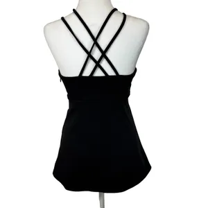 Express Strappy Babydoll Cami Top Women's S Black Y2K Clubwear Goth Evening Chic thumbnail 3