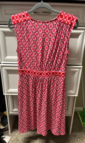 Boden pink print dress thumbnail 1