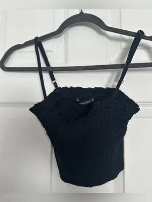 Abercrombie & Fitch Smocked Crop Tank - Black - XS thumbnail 7