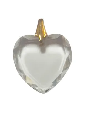 Vintage Crystal Heart Pendant Charm Women’s Jewelry Clear Prism Love Art Deco thumbnail 2