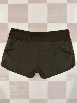 lululemon speed short 2.5” dark olive green 4 W7578S thumbnail 3