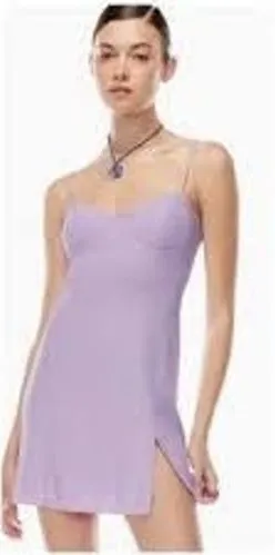 Sunday Best Mini‎ Dress Women Small Purple Sinclaire Bustier Slit Summer Crepe thumbnail 1