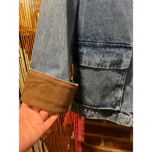 Heartloom Elina Denim Chore Jacket XS Corduroy Cuff Utility Coat thumbnail 7