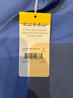FIGS New 3 Pocket Scrub Top Sz S! No :( thumbnail 3