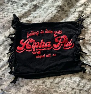 Black and Red Alpha Phi Fringe Top thumbnail 1
