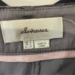 Anthropologie Elevenses Velvet Ribbon TieFront Trouser Pants Womens Size 2 Gray thumbnail 8