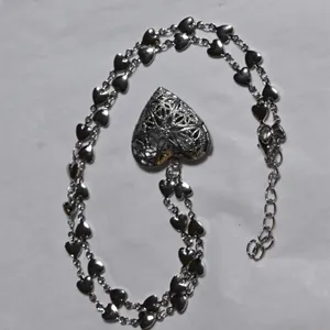 Chic Silver Heart Charm Locket Necklace for Picture valentine love partner child thumbnail 3