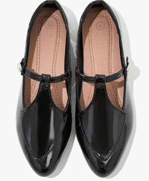 NEW Mary Jane Ballet Flats patent Vegan Leather Dress Comfy Soles Ankle Strap 10 thumbnail 1