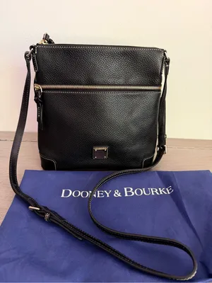 Dooney & Bourke Black Pebbled Leather Crossbody Shoulder Bag Convertible Strap thumbnail 1